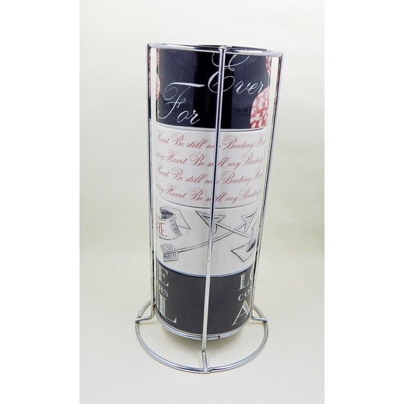 Pier 1 Imports Ceramic Stacking Mugs Be Still My Beating Heart Rack Set of 4 - Picture 3 of 10